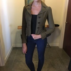 Free People army green blazer